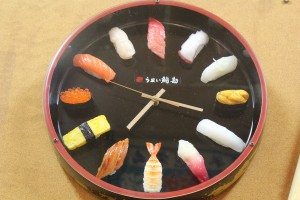 A sushi clock in our cafe