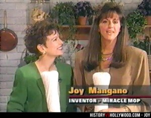 The real Joy Mangano in 1996 selling her mop on QVC.